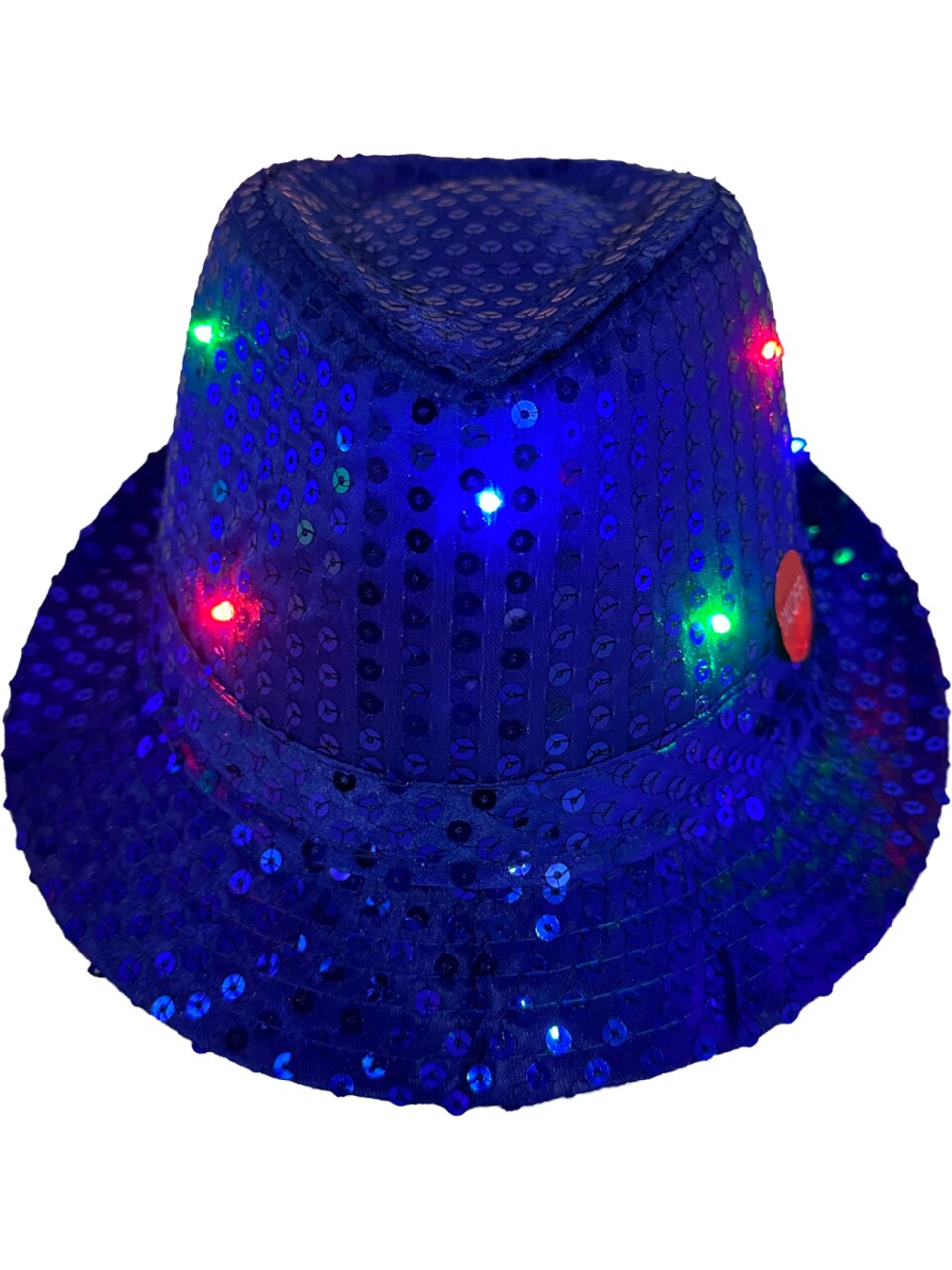 Adult's LED Light Up Black Sequin Fedora Jazz Hat Costume Accessory